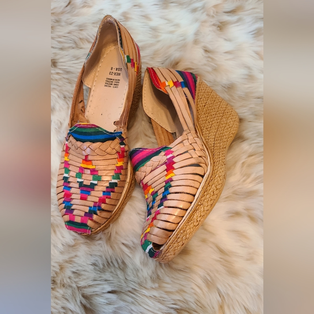 Leather Huarache Wedges